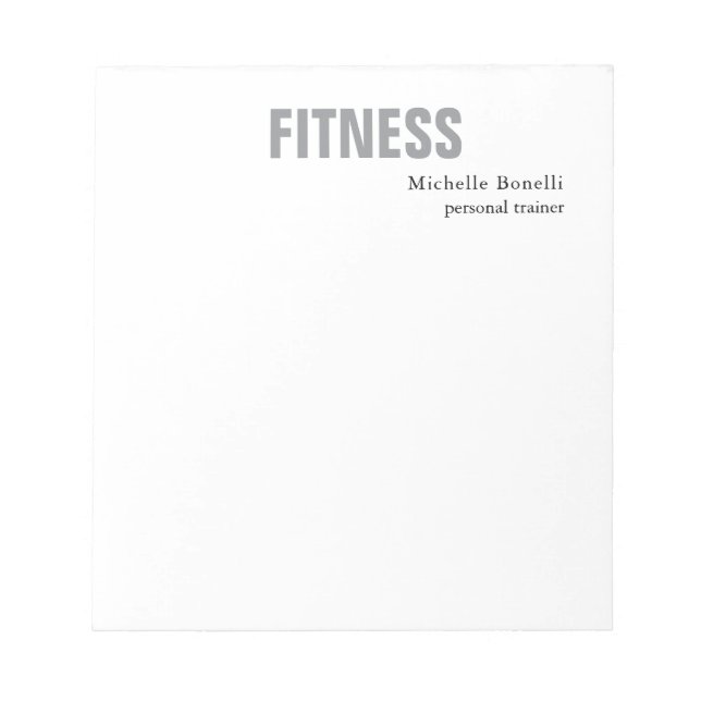 Personal Trainer Fitness Modern Elegant  Notepad (Front)
