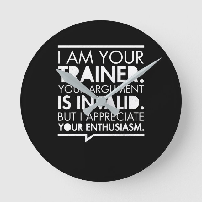 Personal Trainer Fitness Motivation Round Clock (Front)