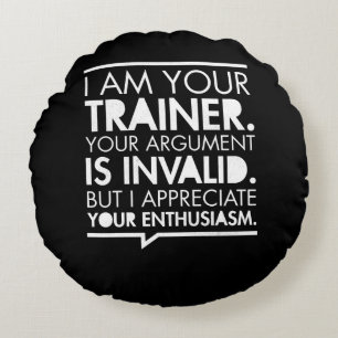 Personal Trainer Fitness Motivation Round Cushion