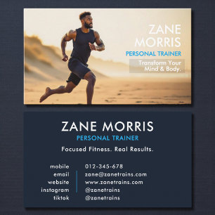 Personal Trainer Fitness Photo Business Card