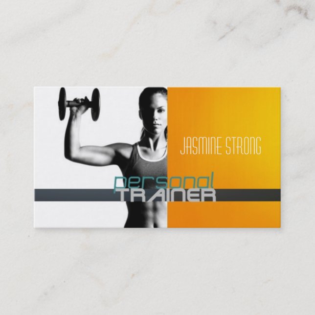 Personal Trainer, Fitness, Women, Lady, Gym Business Card (Front)