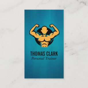 Personal Trainer   Flexing Logo   Body Builder Appointment Card