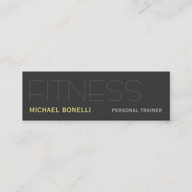 Personal Trainer Grey Modern Elegant Business Card (Front)