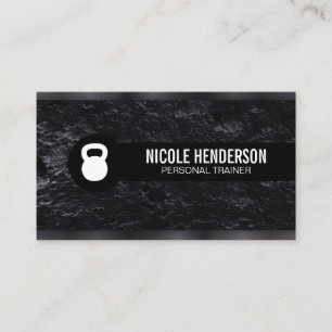 Personal Trainer Gun Metal Trim Slate Business Card