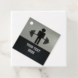 Personal Trainer Gym Birthday Workout Barbell Favour Tags