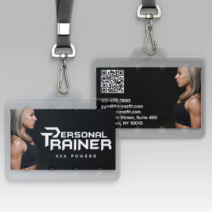 Personal Trainer Gym Fitness Personalised (2 SIDE) ID Badge
