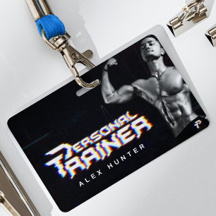 Personal Trainer Gym Fitness Personalized (2 SIDE) ID Badge