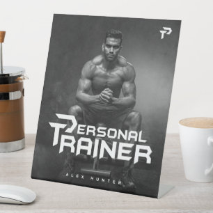 Personal Trainer Gym Fitness Personalized Pedestal Sign