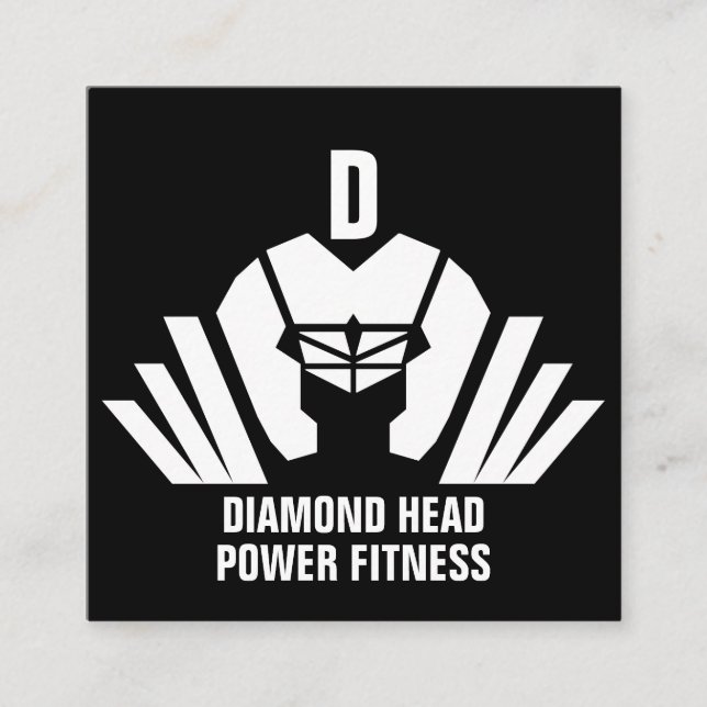 Personal Trainer/GYM/FITNESS Square Business Card (Front)