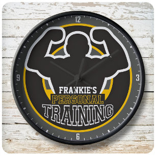 Personal Trainer GYM Power Training Fitness Custom Large Clock