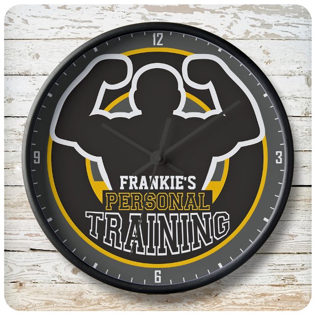 Personal Trainer GYM Power Training Fitness Custom Large Clock (Creator Uploaded)