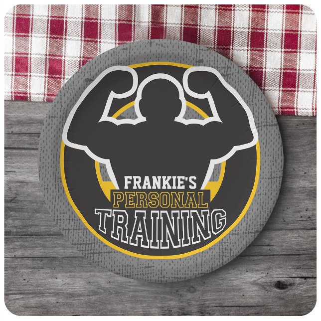 Personal Trainer GYM Power Training Fitness Custom Paper Plate (Creator Uploaded)