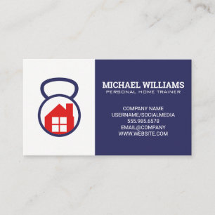 Personal Trainer Home Fitness Logo Business Card