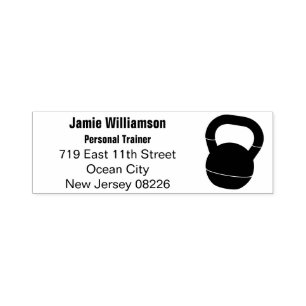 Personal Trainer Kettlebell Return Address Self-inking Stamp