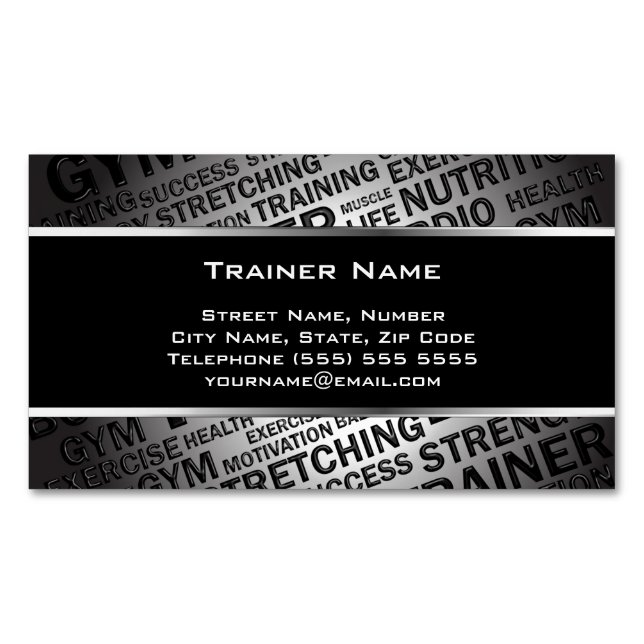Personal Trainer Magnetic Business Card (Front)