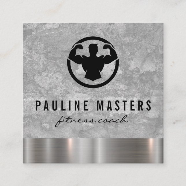 Personal Trainer Metal Trim | Flexing Appointment Card (Front)