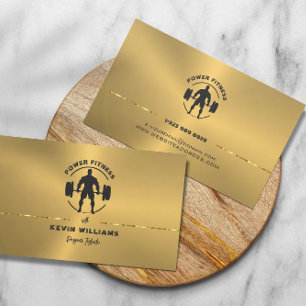 Personal Trainer Metallic Gold Personalised Text Business Card