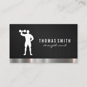 Personal Trainer Metallic Trim Business Card