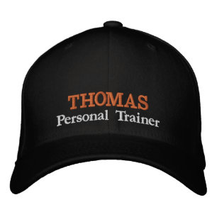 PERSONAL TRAINER "name" embroidered baseball cap