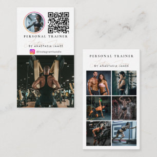 Personal Trainer Photo Feed Social Media QR Code Business Card