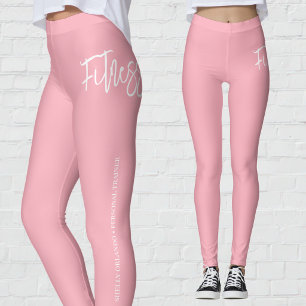 Personal Trainer Pink & White Personalised Leggings