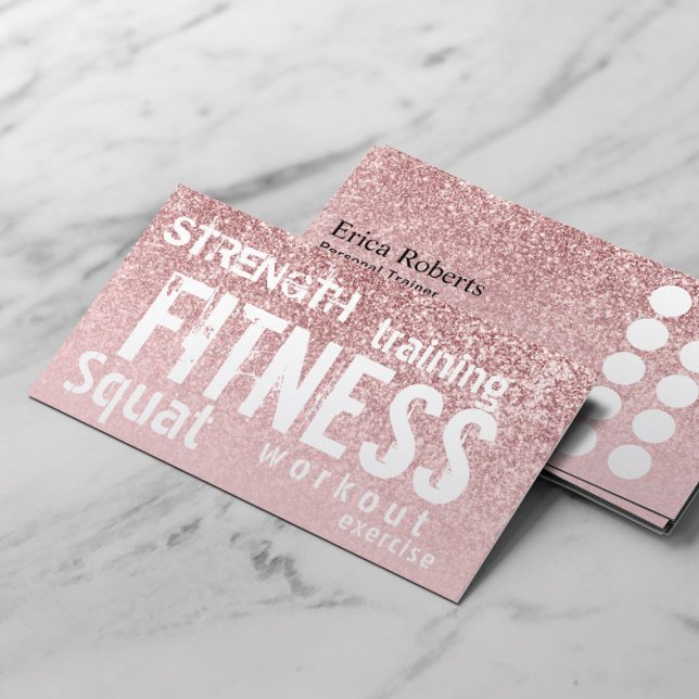 Personal Trainer Rose Gold Glitter Fitness Loyalty (Creator Uploaded)