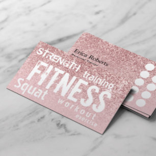 Personal Trainer Rose Gold Glitter Fitness Loyalty Card