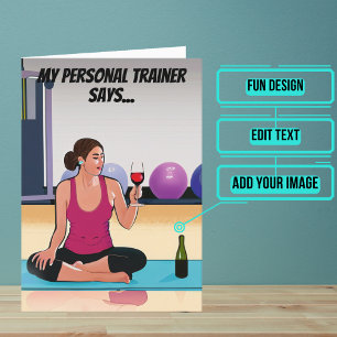 Personal Trainer Says to Hydrate Gym Birthday Card