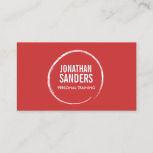PERSONAL TRAINER SKETCH LOGO on Red Business Card