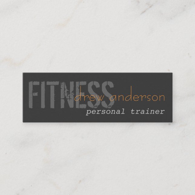 Personal Trainer Skinny Elegant Business Card (Front)