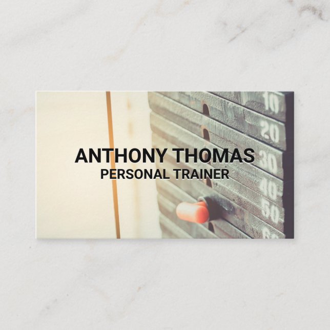 Personal Trainer | Weight Plates Gym Machine Business Card (Front)