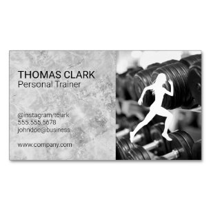 Personal Trainer Weights Runner Magnetic Business Card