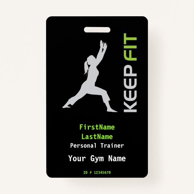Personal Trainer, Yoga Instructor Badge ID Badge (Front)