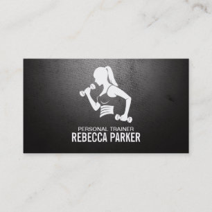 Personal Training Fitness Woman with Dumbbells Business Card