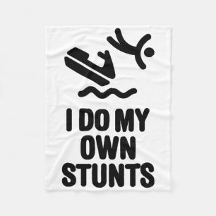 Personal Watercraft Pwc I Do My Own Stunts Jet Ski Fleece Blanket