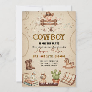 Personal western A Little CowBoy Baby Shower  Invitation