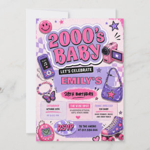 Personal Y2K Birthday party Invitation