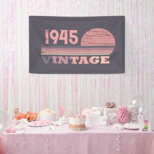 Personaliazed eighty vintage 80th birthday party banner