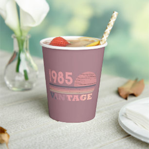 Personaliazed forty vintage 40th birthday party paper cups