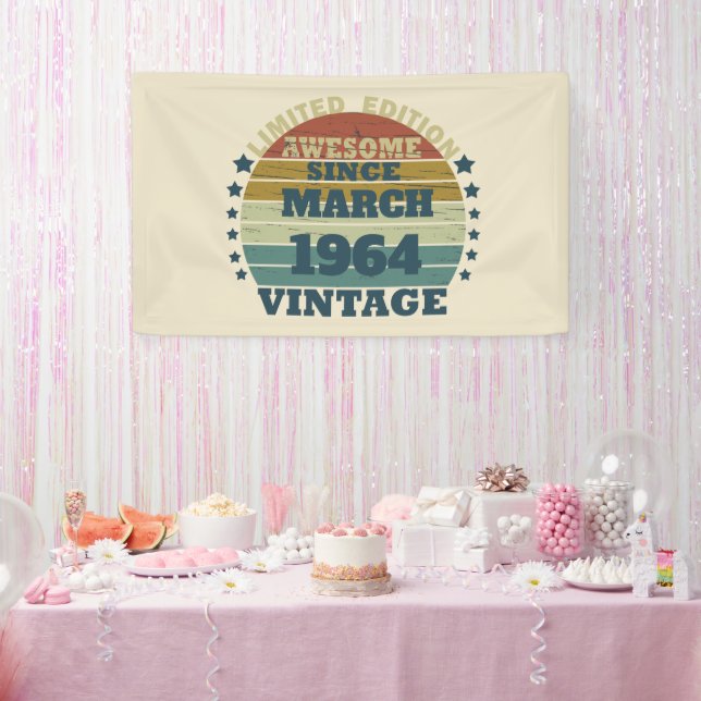 Personaliazed sixty vintage 60th birthday party banner (Party)