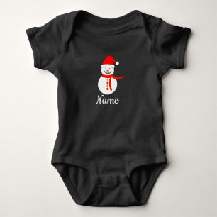 Personalied Name Snowman Christmas Baby Bodysuit