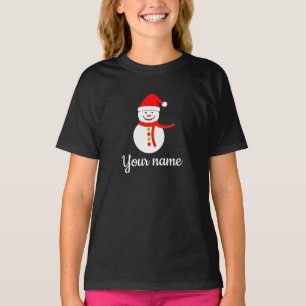 Personalied Name Snowman Christmas T-Shirt