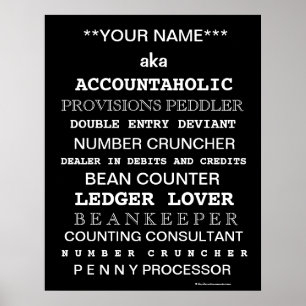 Personalisable Accountant Funny Job Titles Poster