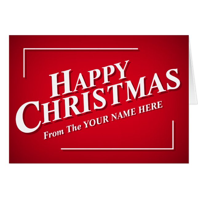Personalisable Happy Christmas Greetings Card (Front Horizontal)