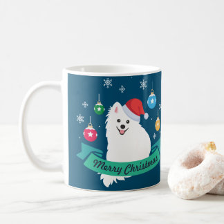 Personalisable Japanese Spitz Dog Merry Christmas Coffee Mug