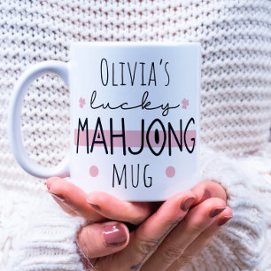 Personalisable lucky mahjong mug