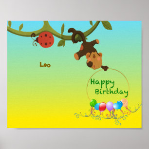 Personalisable Poster  –Playful Monkey 