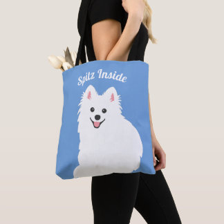 Personalisable - Spitz Inside Dog Tote Bag Blue