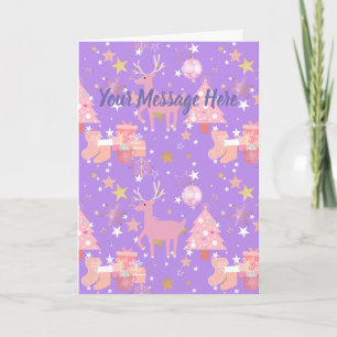Personalisable Version Pink and Purple...Christmas Card