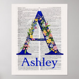 Personalisation Letter A names Ashley Poster